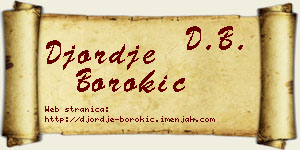 Đorđe Borokić vizit kartica